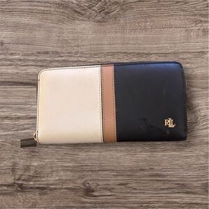 Ralph Lauren Two-Tone Wallet in Black and Cream
